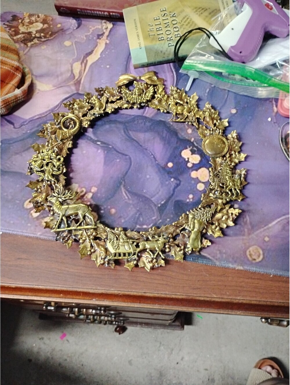 Vintage Brass All Holiday Wreath